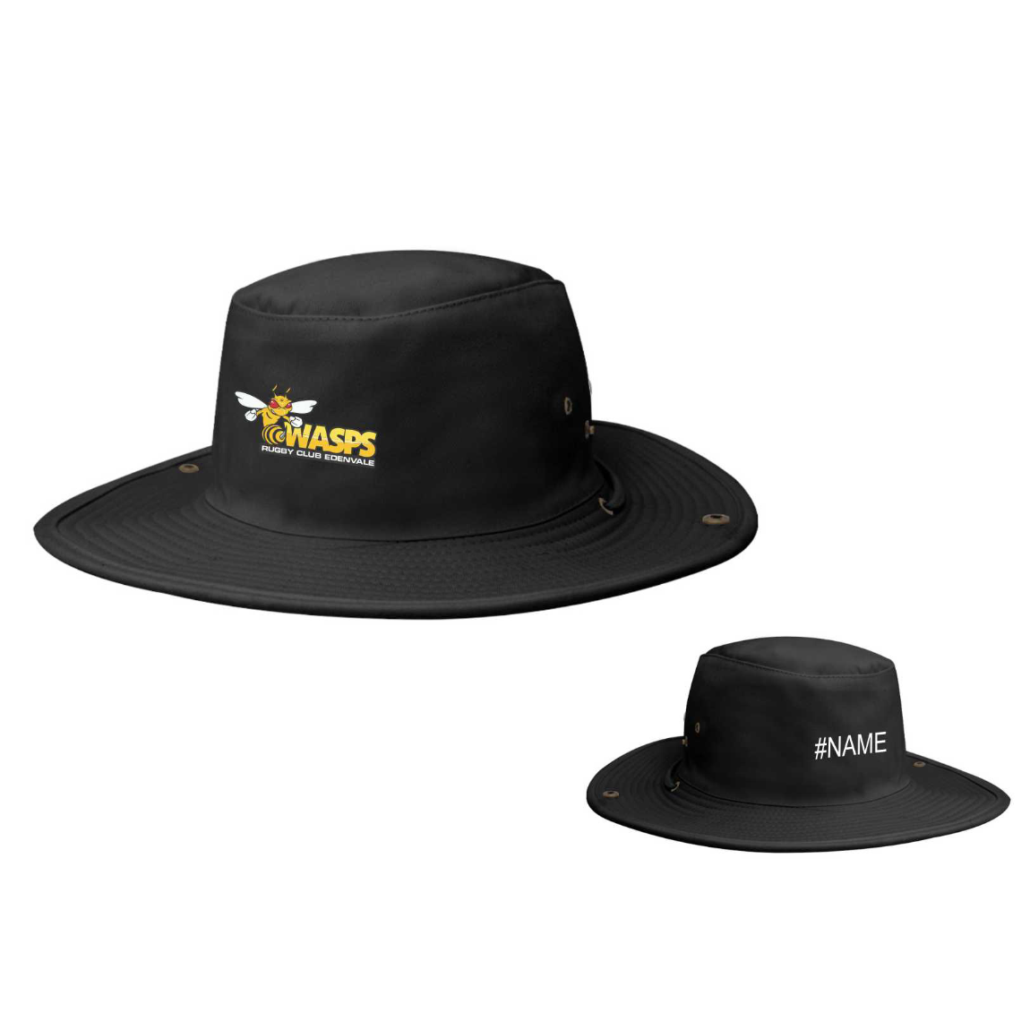 Black Wide Brim Hat Wasps Rugby Club Edenvale